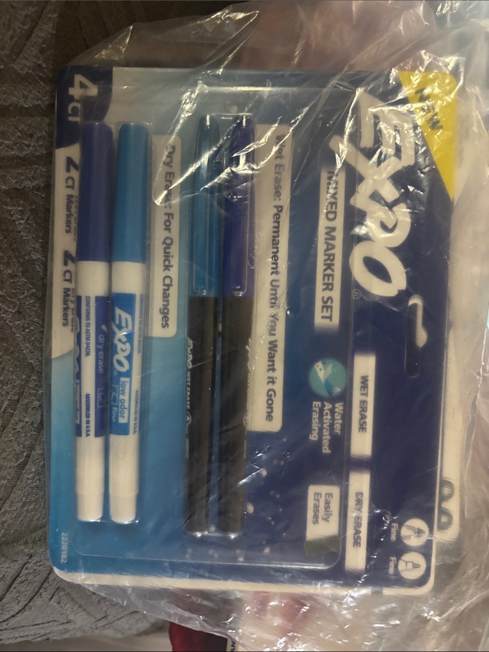EXPO Dry Erase Marker Set - Blue and Black 6 packs of 4 markers